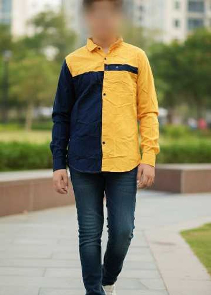 Color Block Button-Down