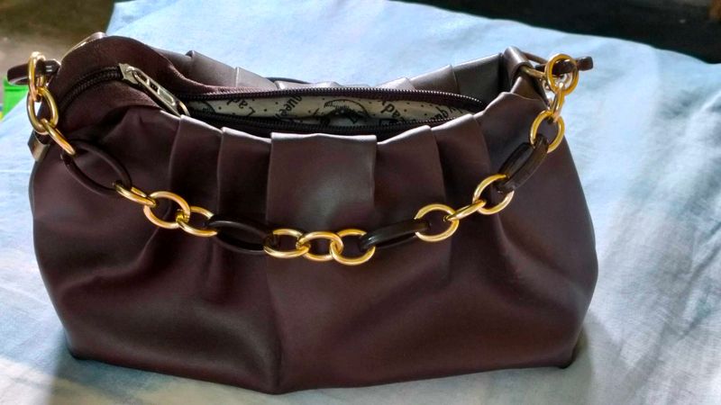 Brown Chain Accent Bag