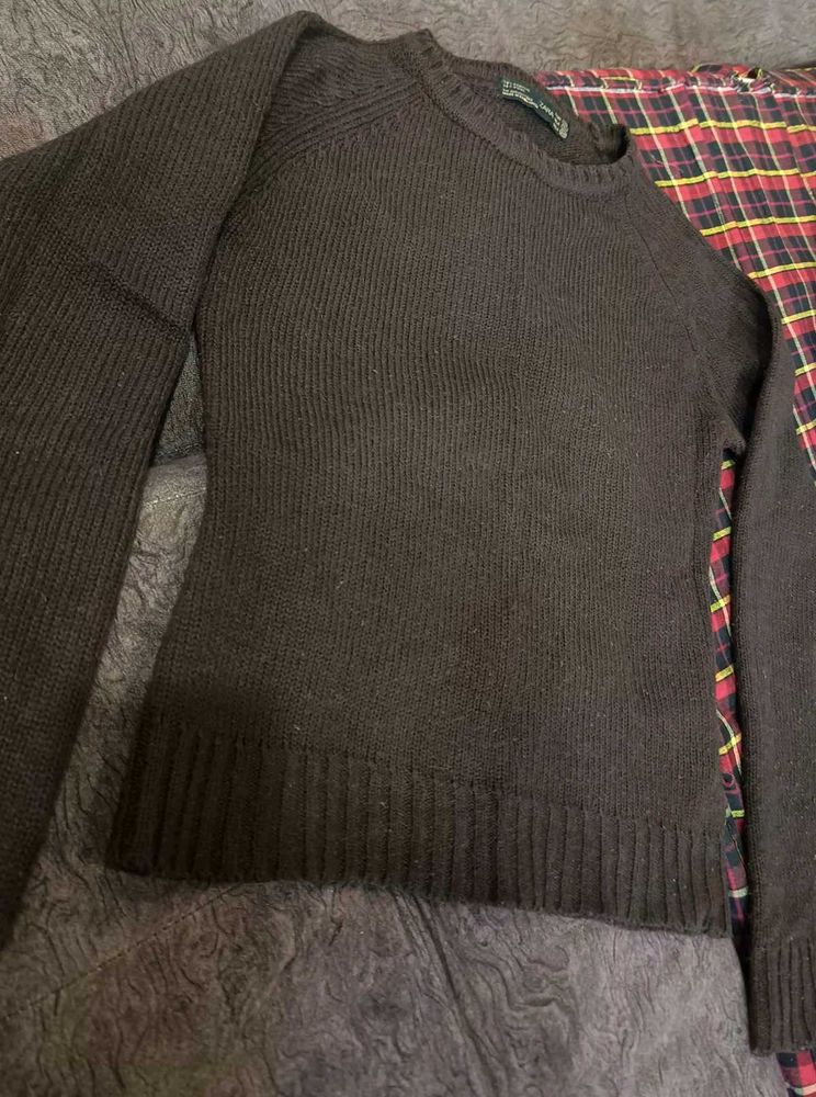 Brown Woolen Sweater For Women