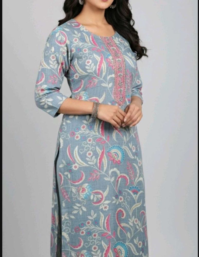 Elegant Floral Print Kurta