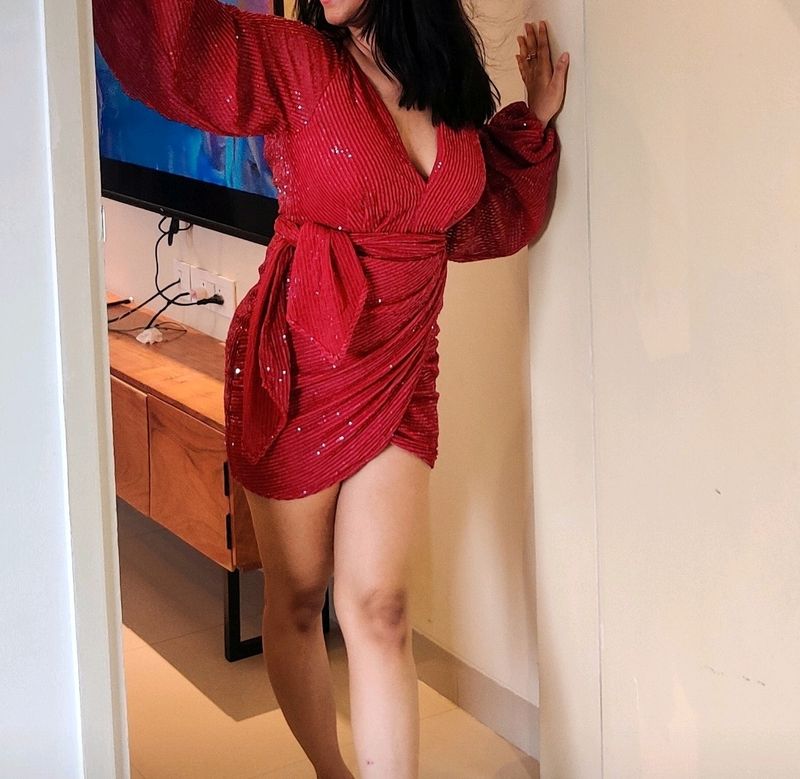 Red Party Sequence Dress