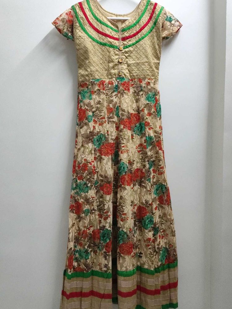Floral Print Ethnic Gown