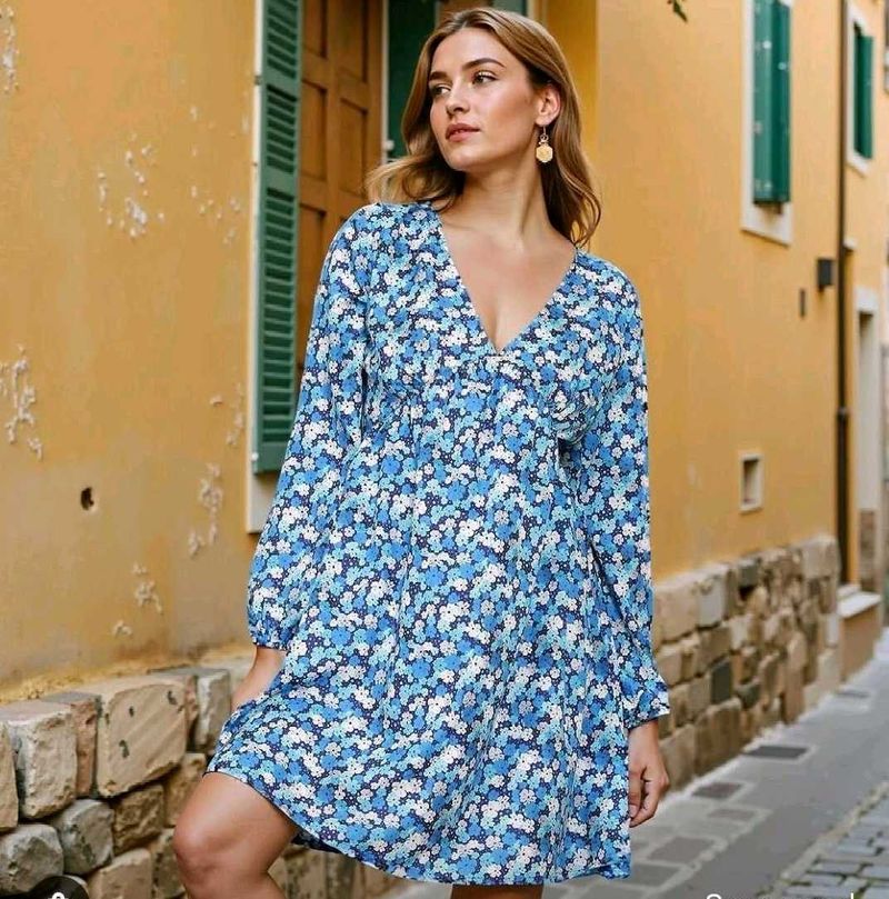 Shein Floral Print Mini 👗 Dress New