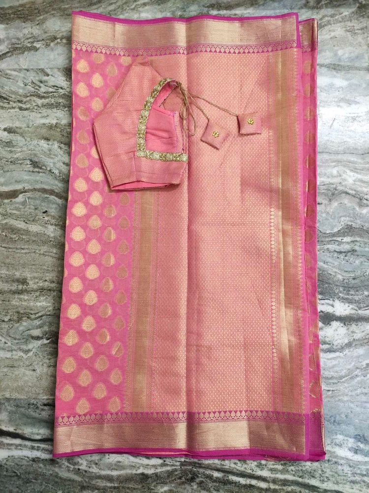Price Drop Cotton Silk Saree With Beautiful Blouse