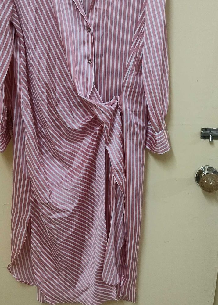 Zara Striped Shirt Dress For Party