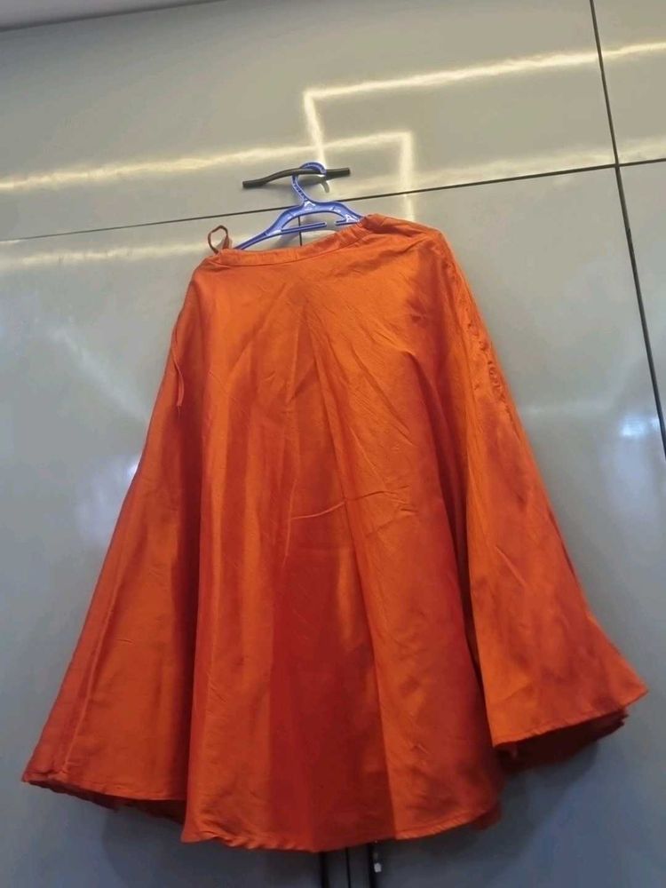 Orange Flowy Skirt