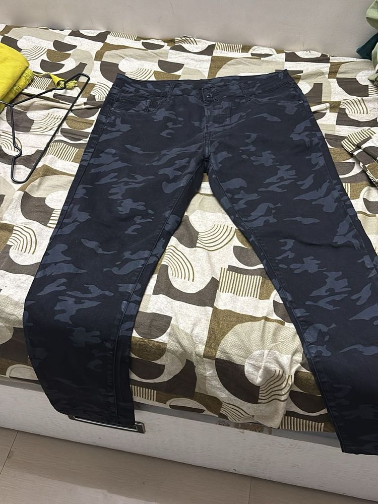 Camouflage Print Jeans