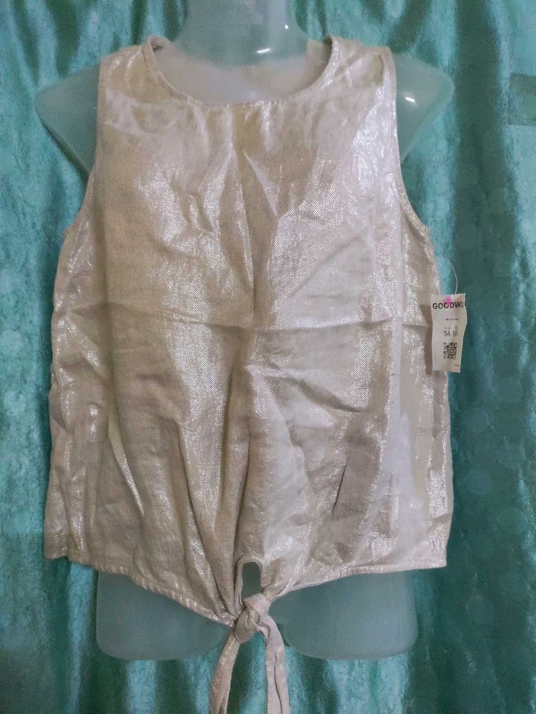 Shimmery Tie-Front Tank