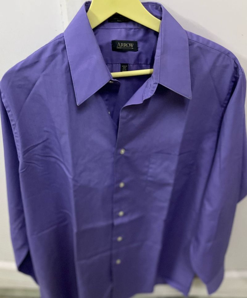 Arrow Purple Shirt and splash white plain shir