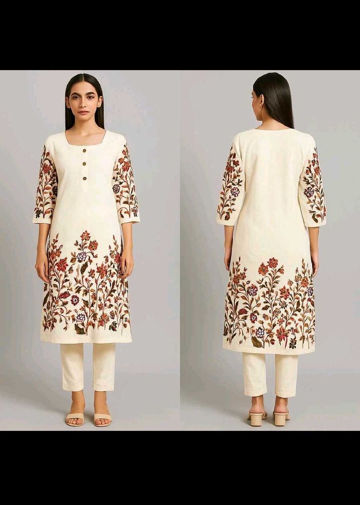Floral Embroidered Kurta Set