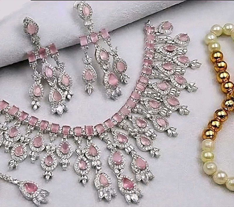 american diamond white necklace set ( number 4 )