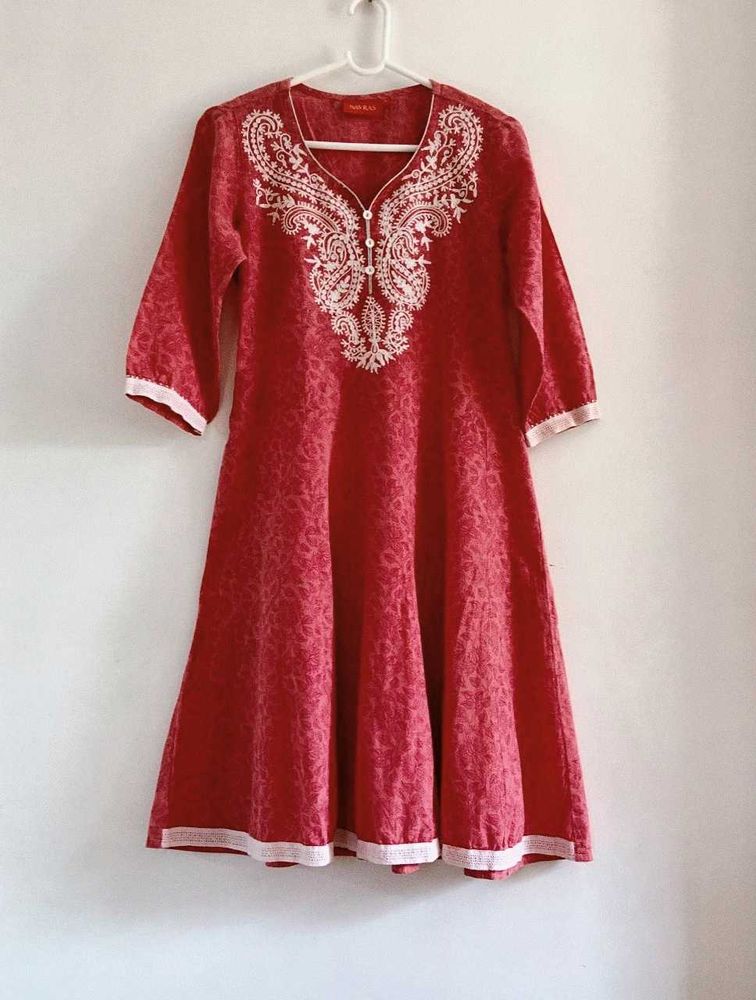 ❣️ Embroidered Red Kurta ❣️