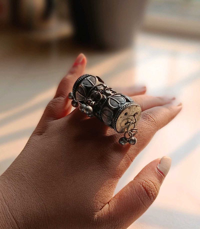 Silver Tone Statement Ring