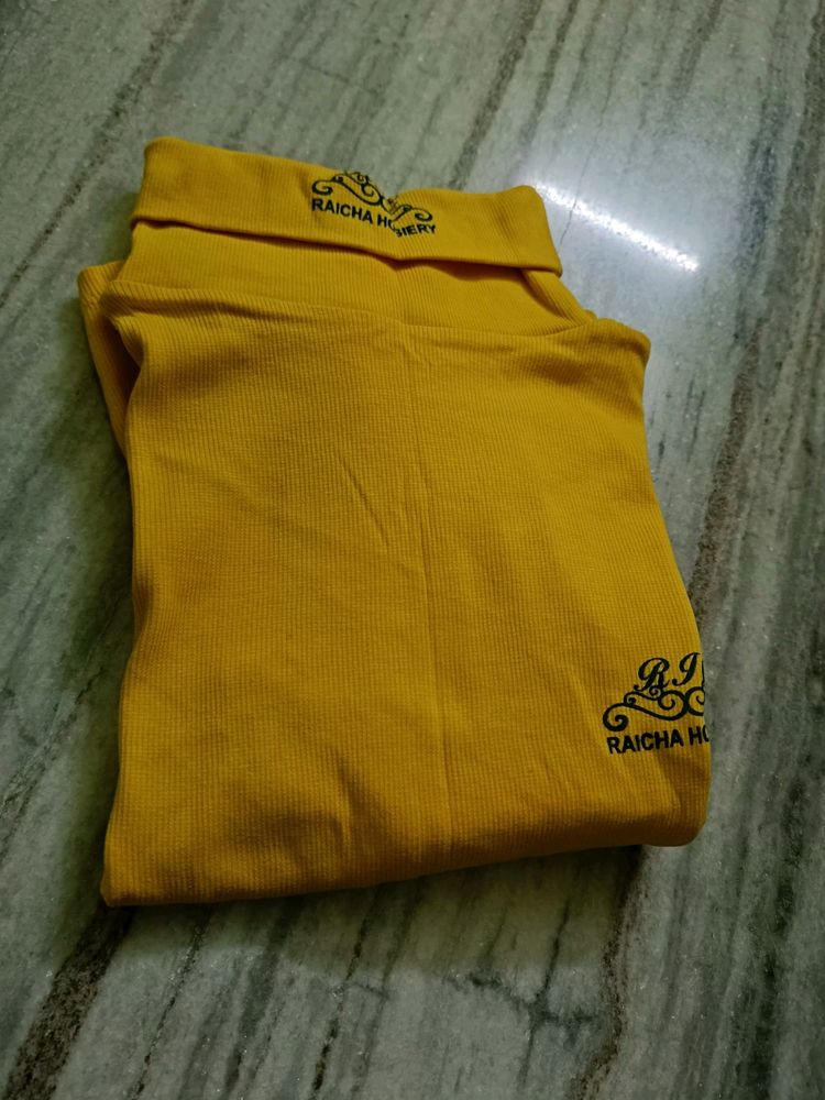 High neck Yellow Crop Tshirts