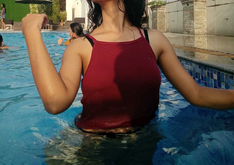Maroon Sleeves Crop Top