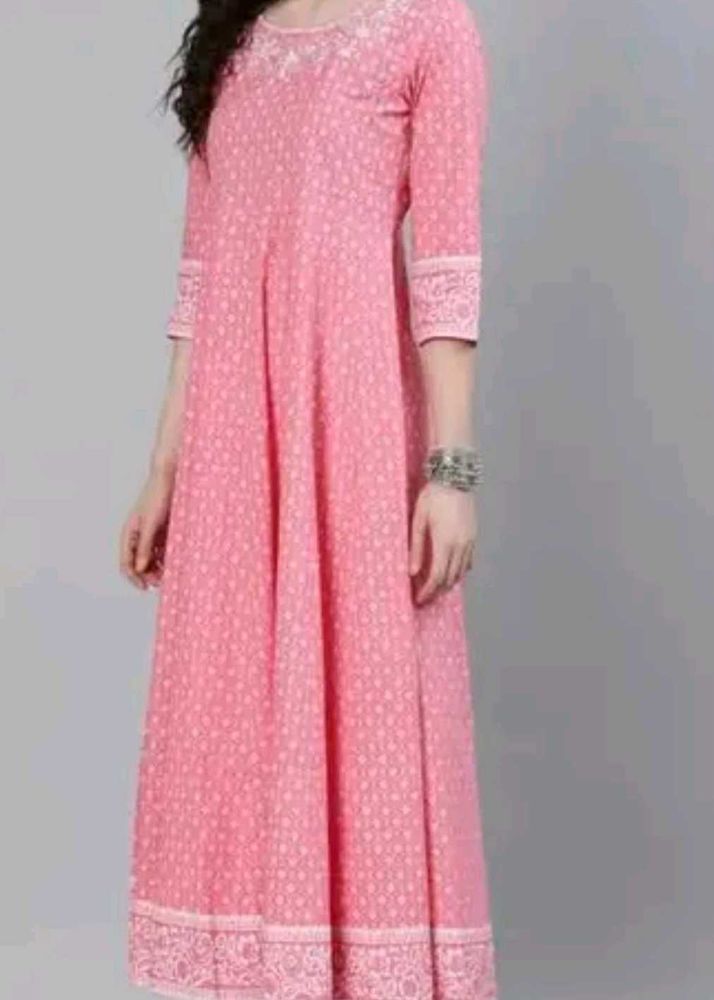 Pink Printed Kurta