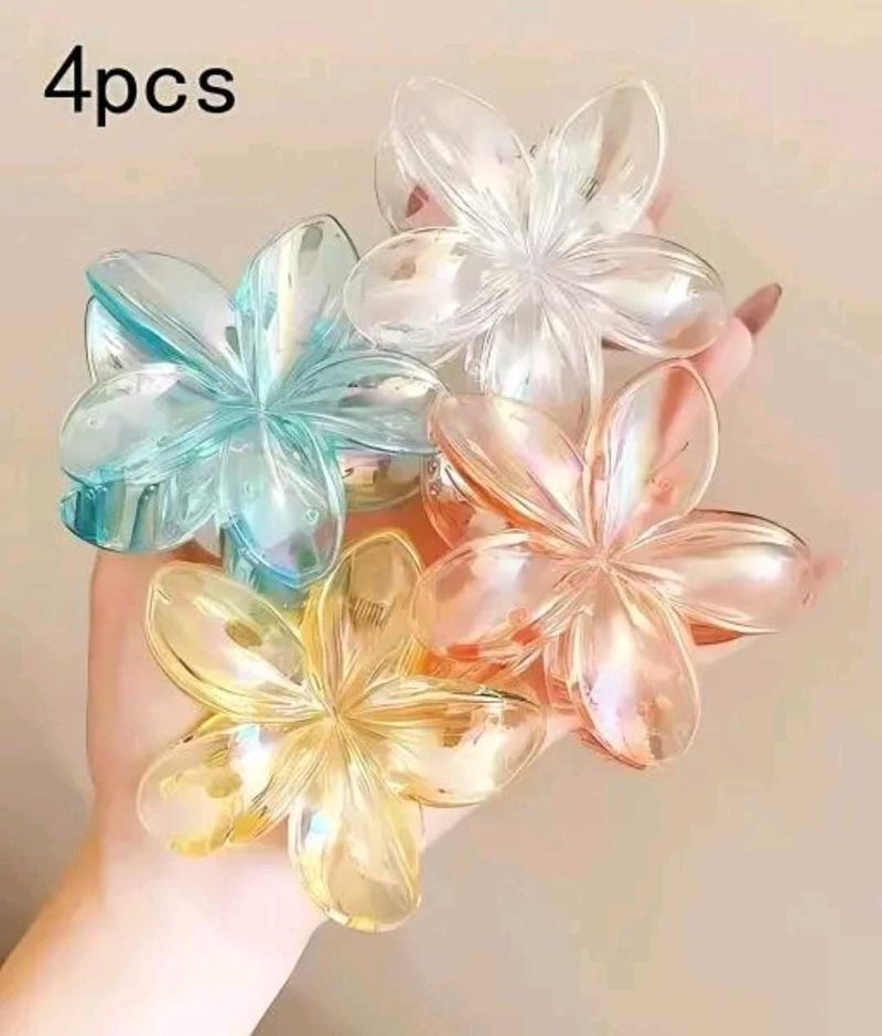 4 Pcs Flower Hair Claw Clips