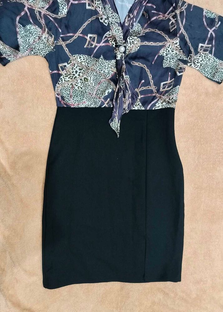 Chic Chain &amp; Animal Print Dress