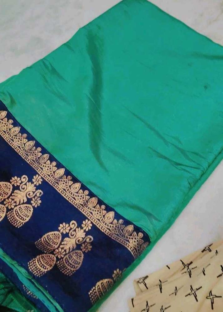 Silk Saree Green In Colour Buy Free Gifts