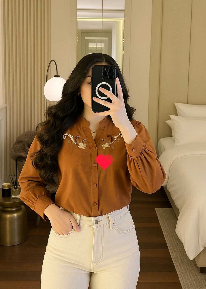 🇦🇮Vintage Embroidery Button Up Blouse Top