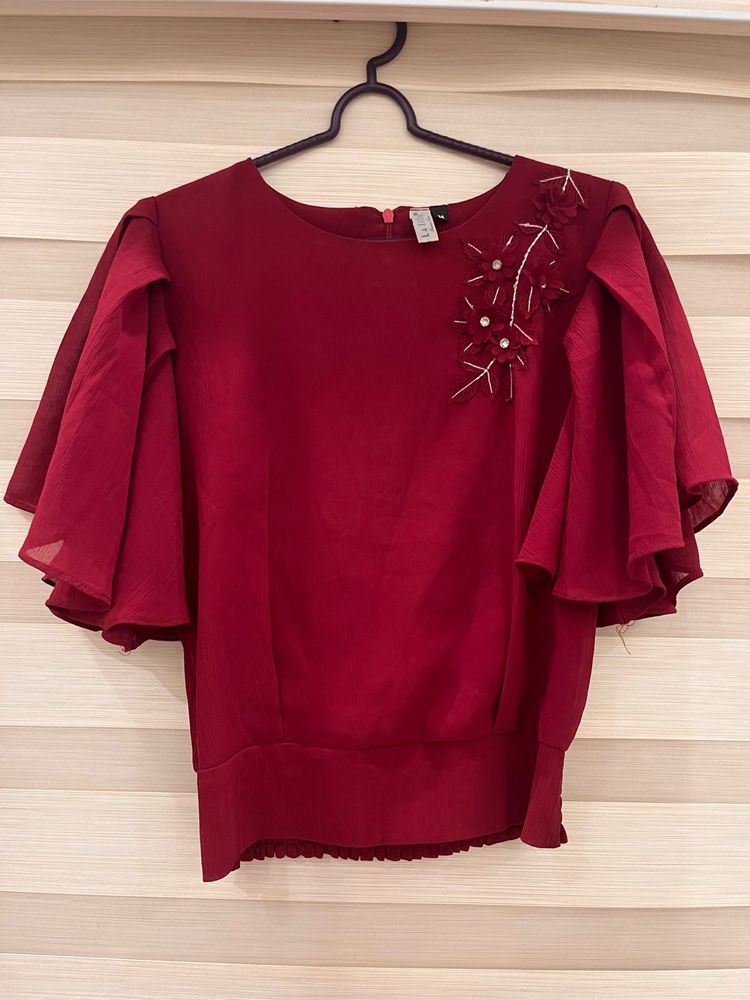 Elegant Maroon Top