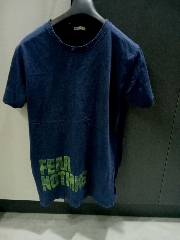 Bewakoof Dark Blue “Fear Nothing” T-Shirt – Size M