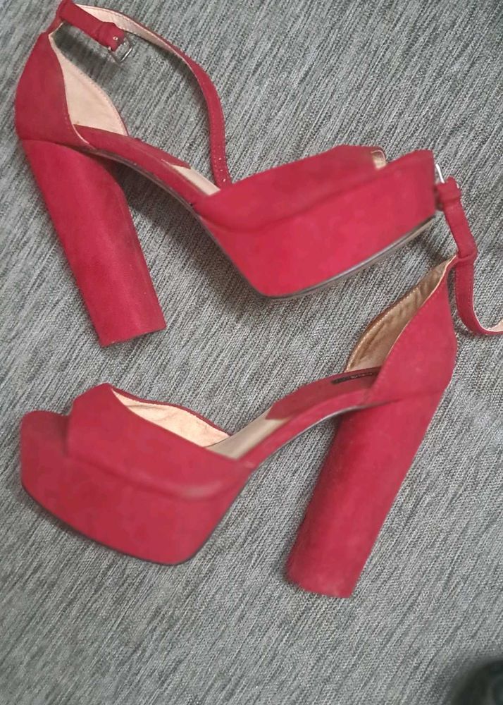 Red Platform Heels