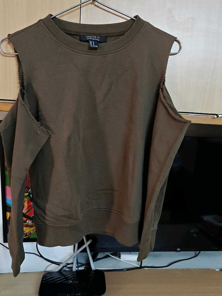 Forever 21 Cold Shoulder Sweatshirt