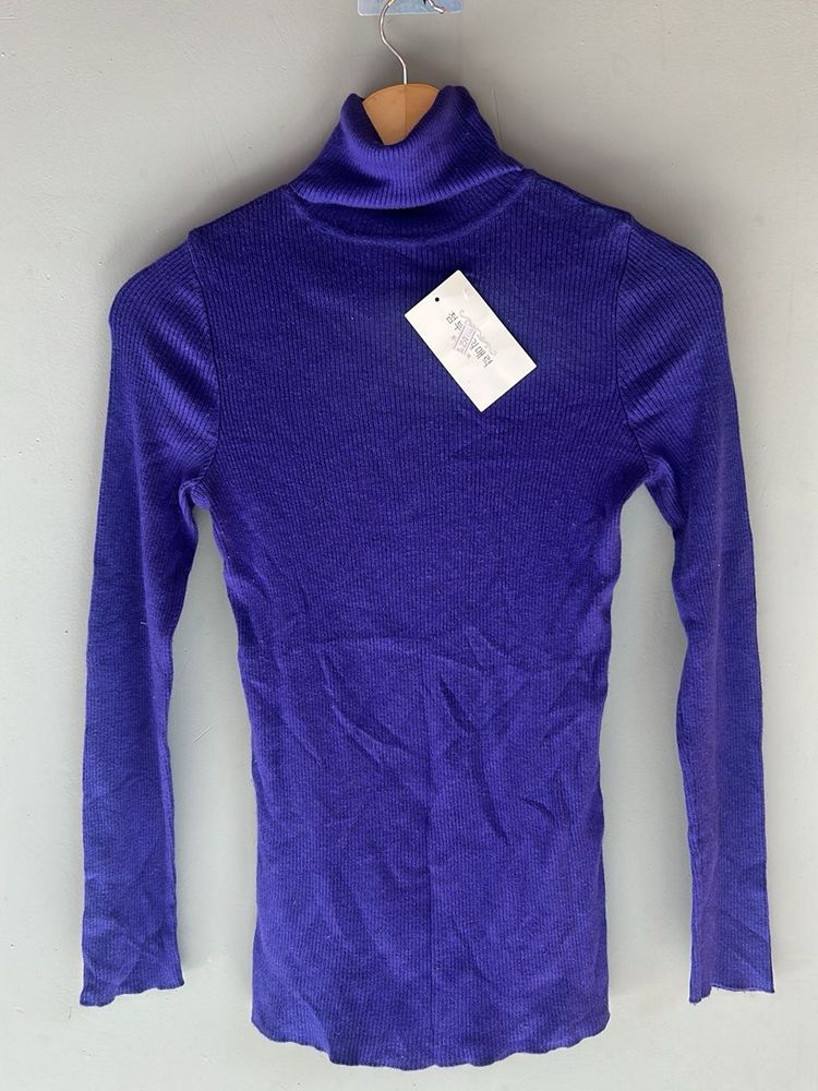 Purple Turtleneck Top