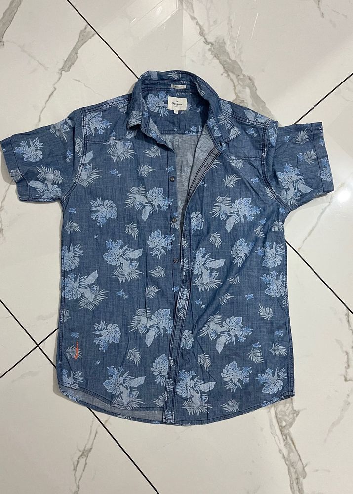 PEPE JEANS Floral Denim Shirt