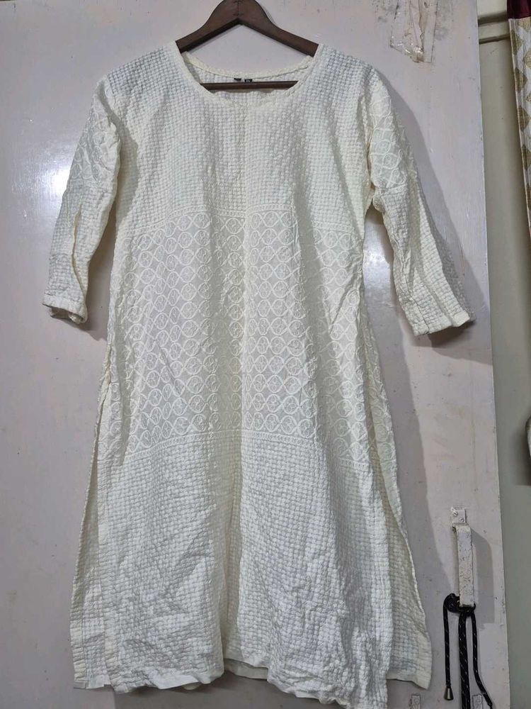 Elegant White Cotton Kurta