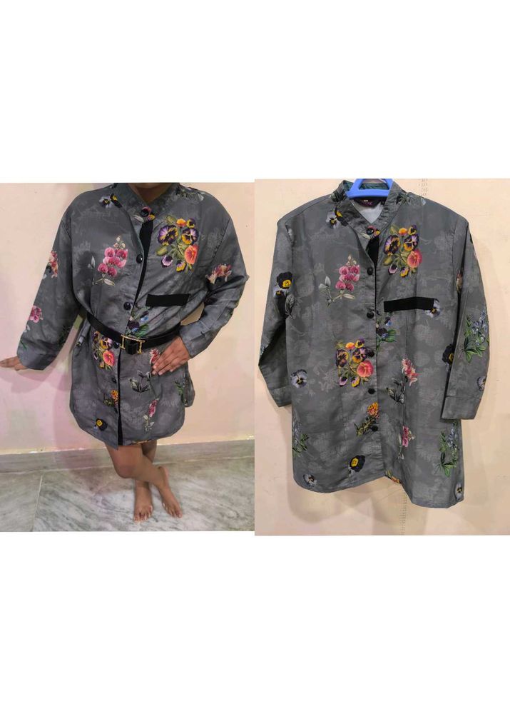 Green Floral Shirt For Girls.