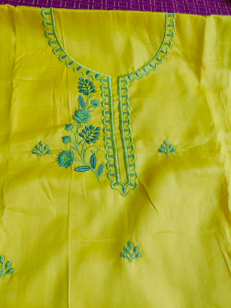 Muslin Cotton Embroidered Suit