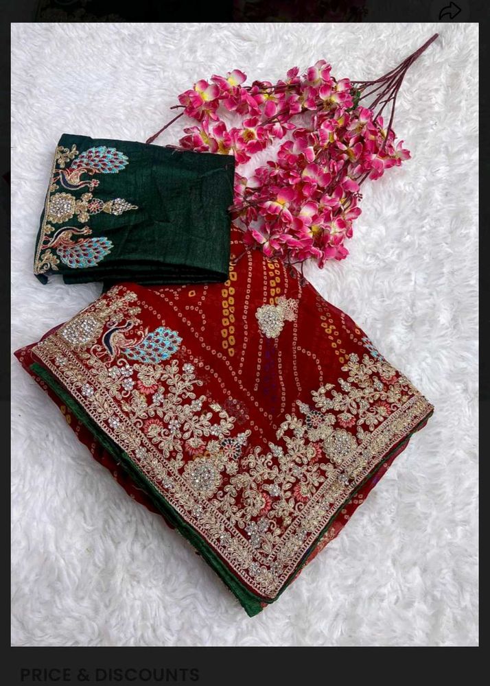 Bridal Saree  Blouse 44 Inch No coins❌ Fix Rate