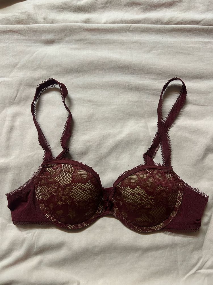 Burgundy Lace Bra