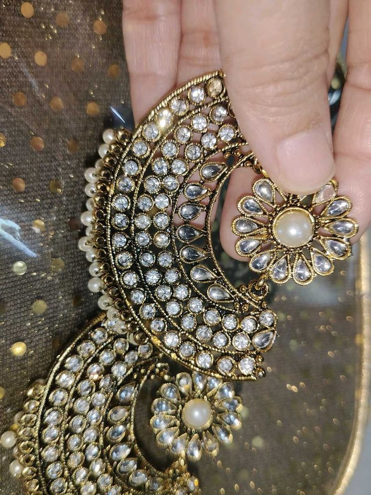 Silver And Golden Earrings Combo