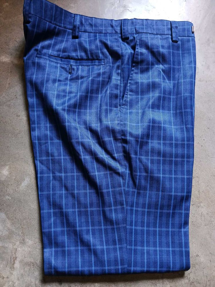 New Blue Black Check Formal Trouser 34inch