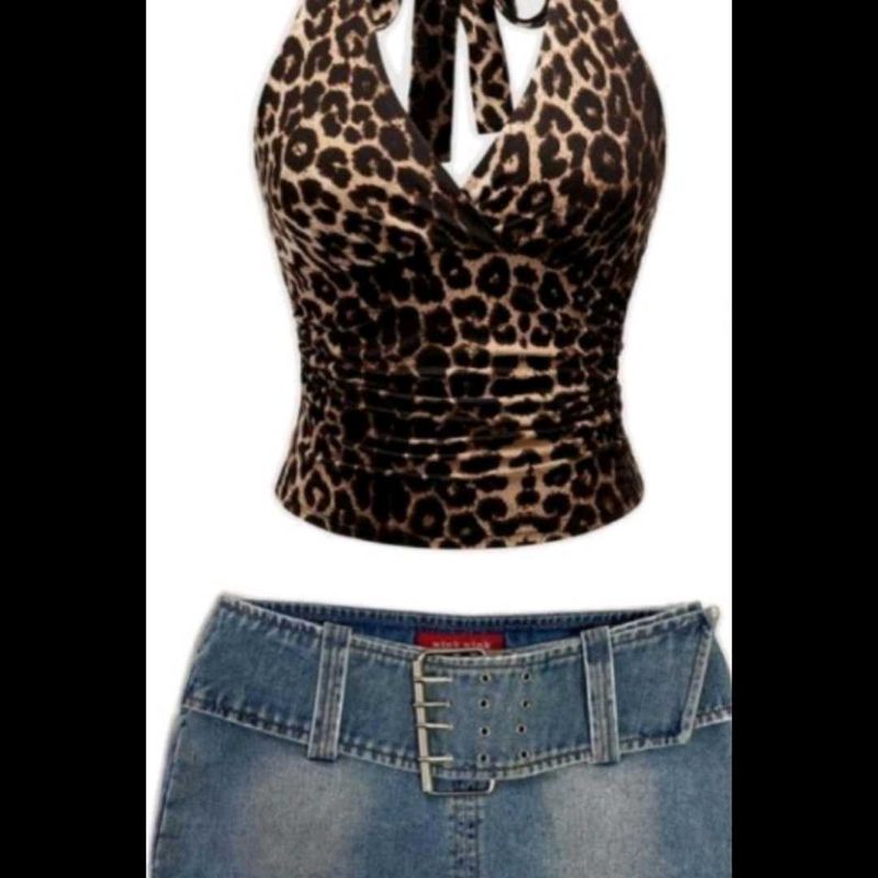 y2k leopard print top 💥