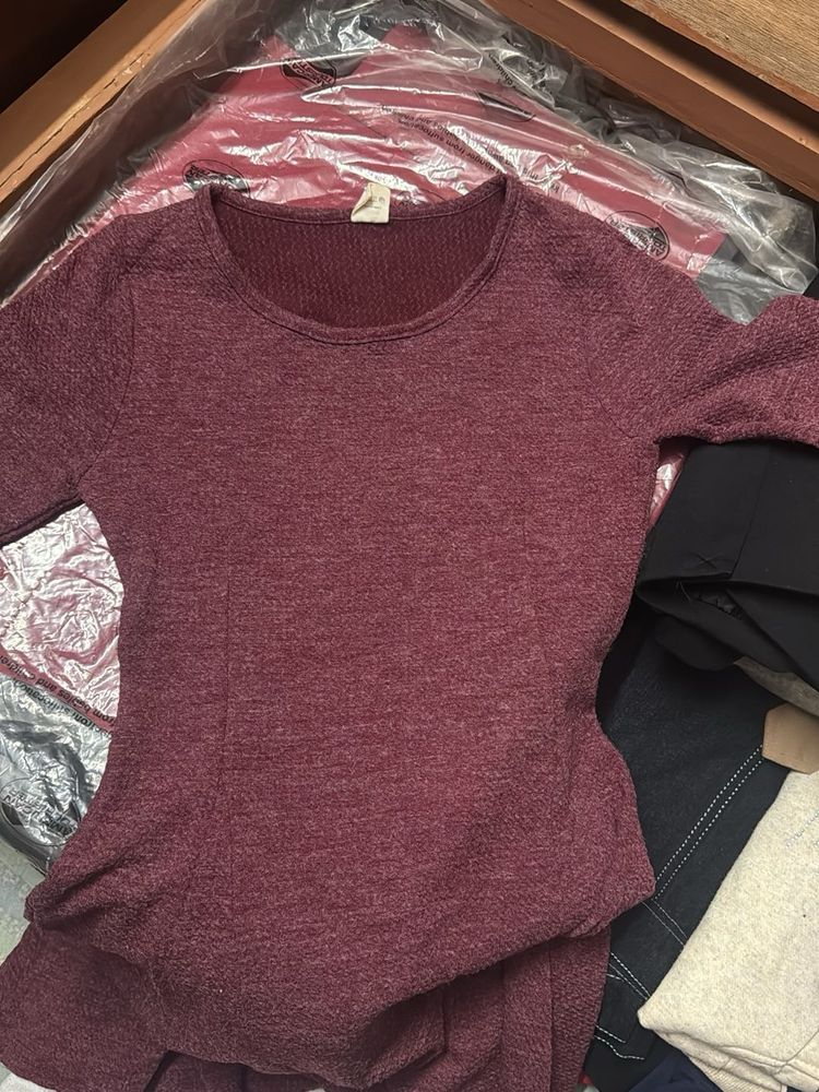 Maroon Long Sleeve Top