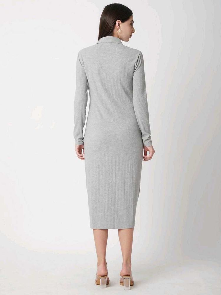 Gray Midi Bodycon Dress
