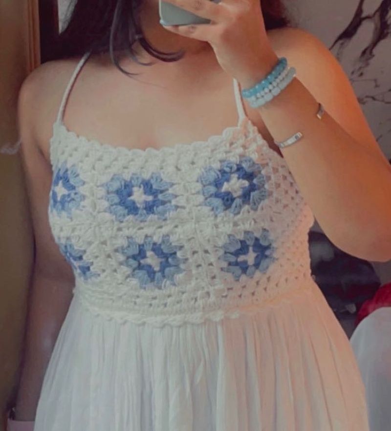 White Crochet Beach Dress