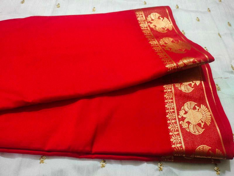 Red &amp; Gold Saree