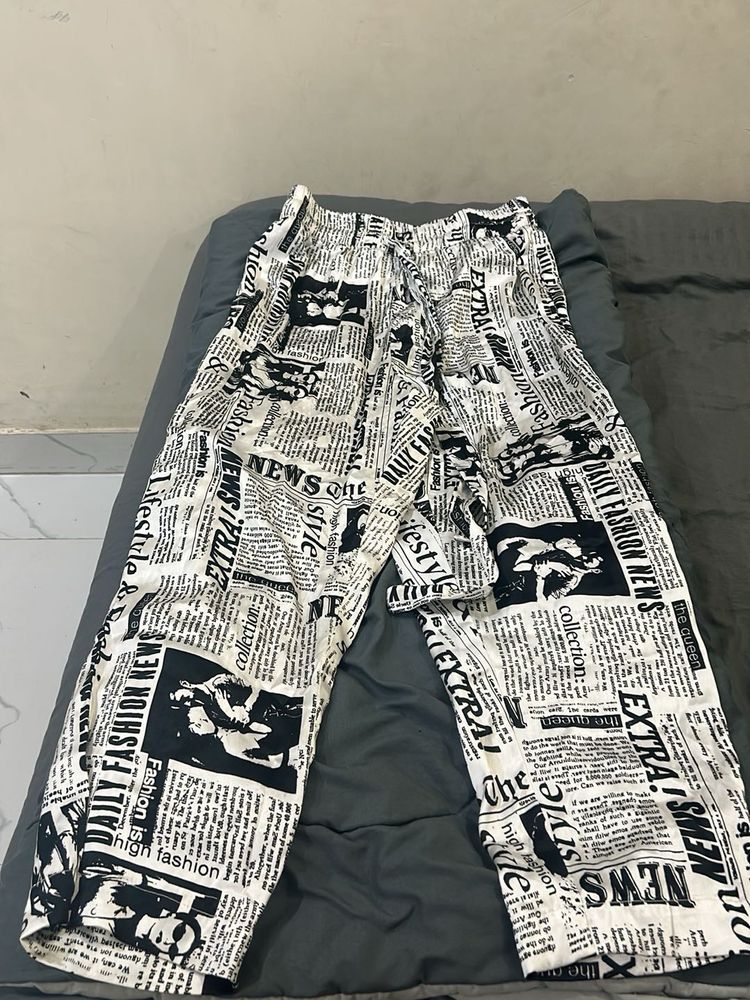 Newsprint Pants And Top Co Ord