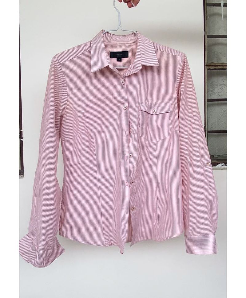 Striped Pink Button-Down Shirt