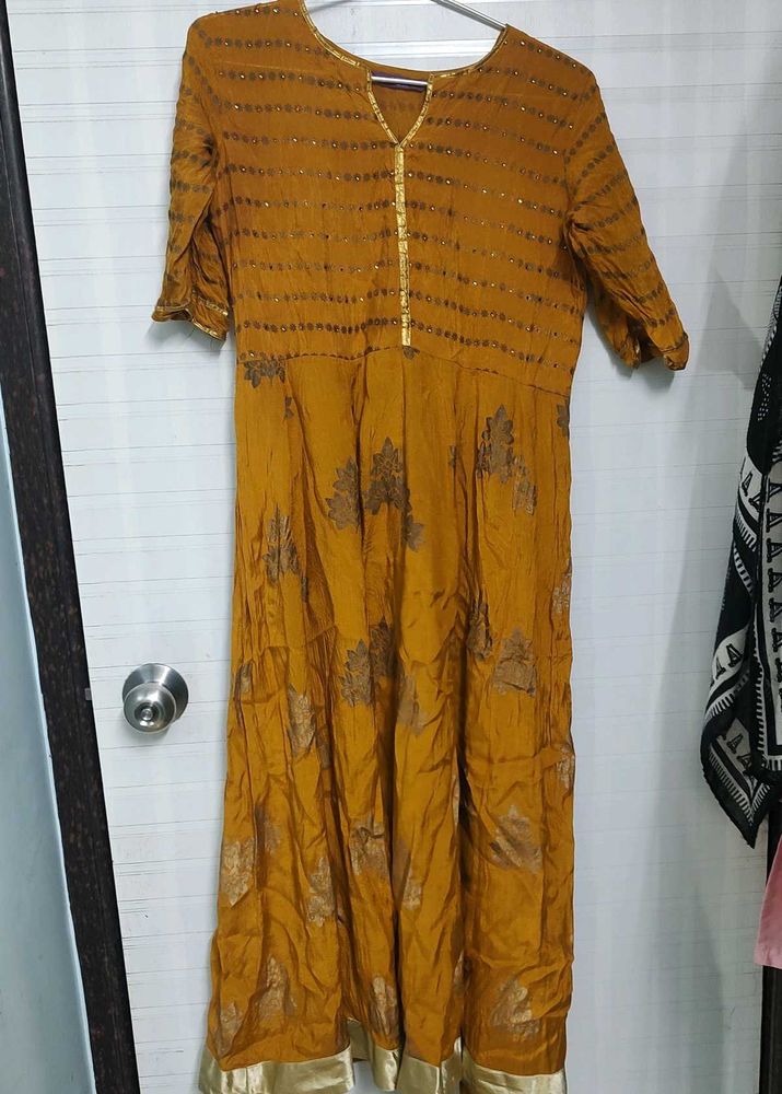 Libas Mustard Anarkali Suit Set M...