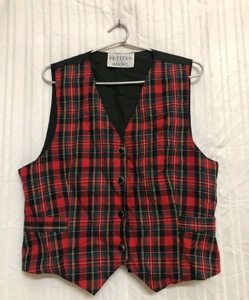Petites Red Printed Waistcoat