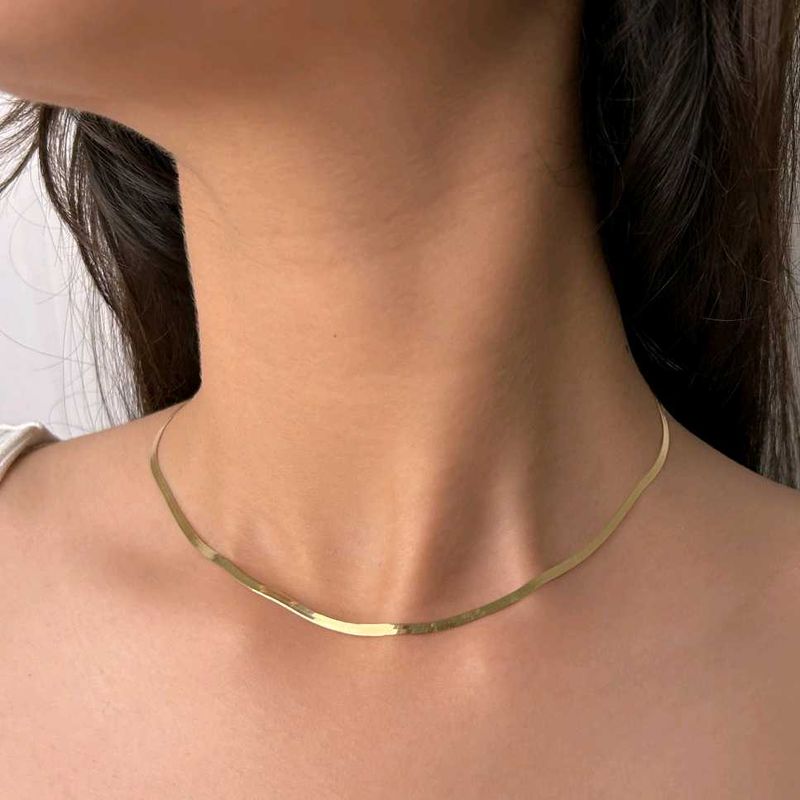 Gold Herringbone Necklace