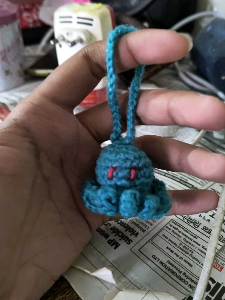 Crochet Octopus Keychain(Green in colour not blue