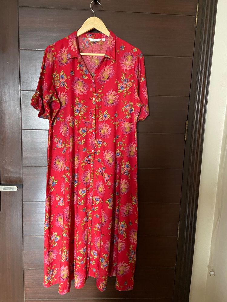 Red Floral Shirt Dress from Max(xl)