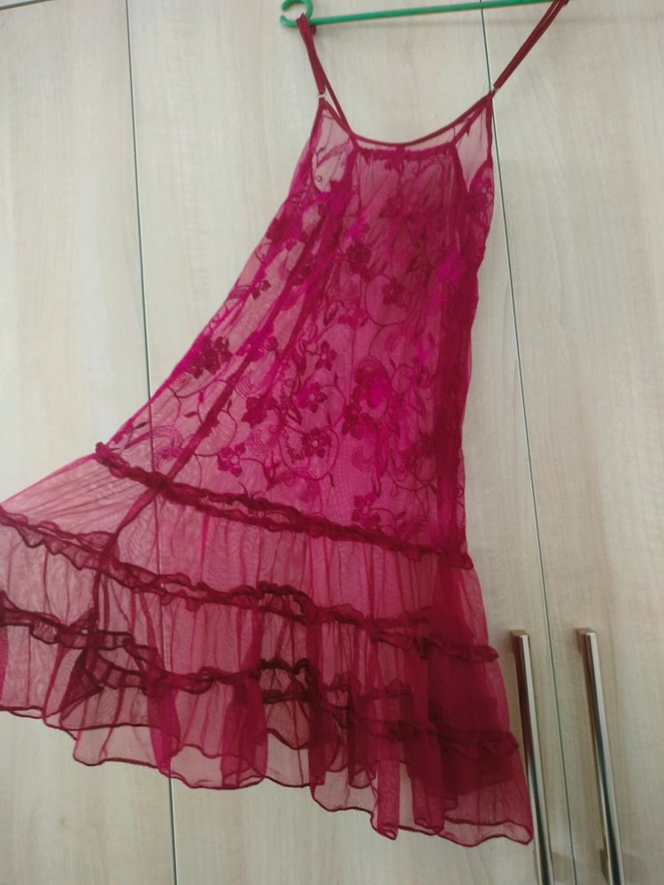 Robe+ Nighty + Bikini (Sheer Soft Silky)